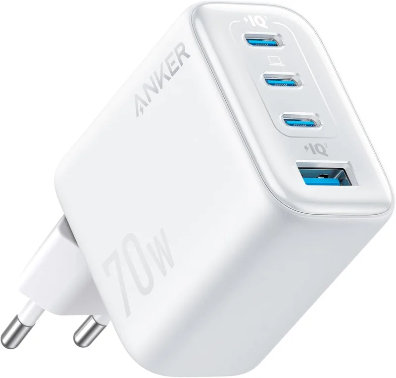 Anker ▫️ Carregador USB-C Zolo de 70 W, adaptador de parede com 4 portas