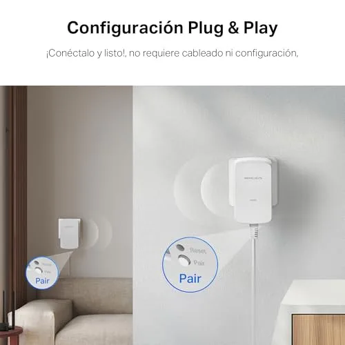 MERCUSYS ▫️ Kit MP300 - Powerline PLC, AV600, 300 Mbps, Plug & Play 3