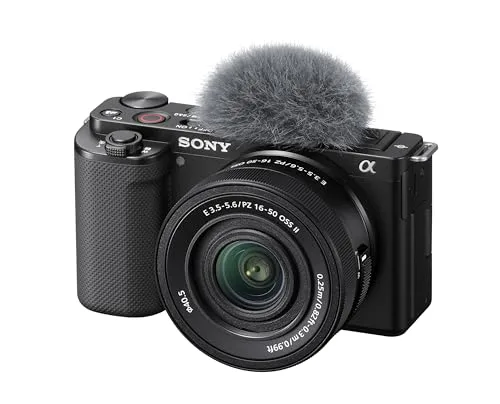 Sony ▫️ Alpha ZV-E10K, câmara vlog APS-C sem espelho com objetivo intercambiável e kit de objetivo com zoom motorizado 16-50 mm f/3,5-5,6 II (24 MP, vídeo 4K, Eye AF em tempo real), ideal para vlogging, cor preta 2