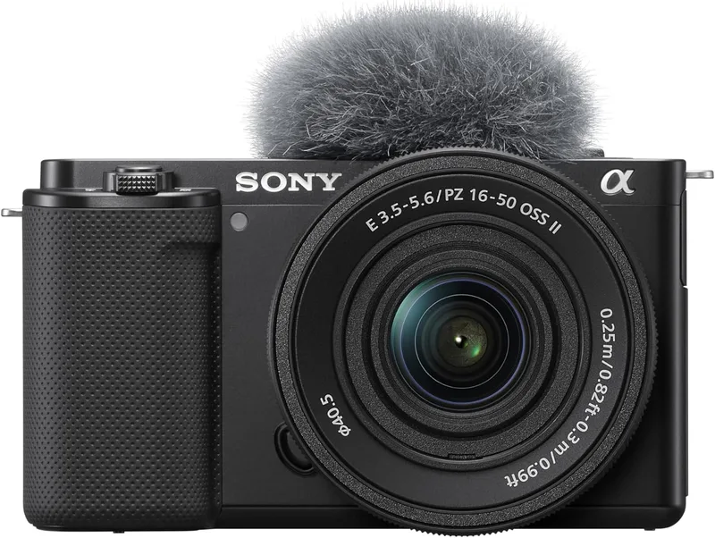 Sony ▫️ Alpha ZV-E10K, câmara vlog APS-C sem espelho com objetivo intercambiável e kit de objetivo com zoom motorizado 16-50 mm f/3,5-5,6 II (24 MP, vídeo 4K, Eye AF em tempo real), ideal para vlogging, cor preta