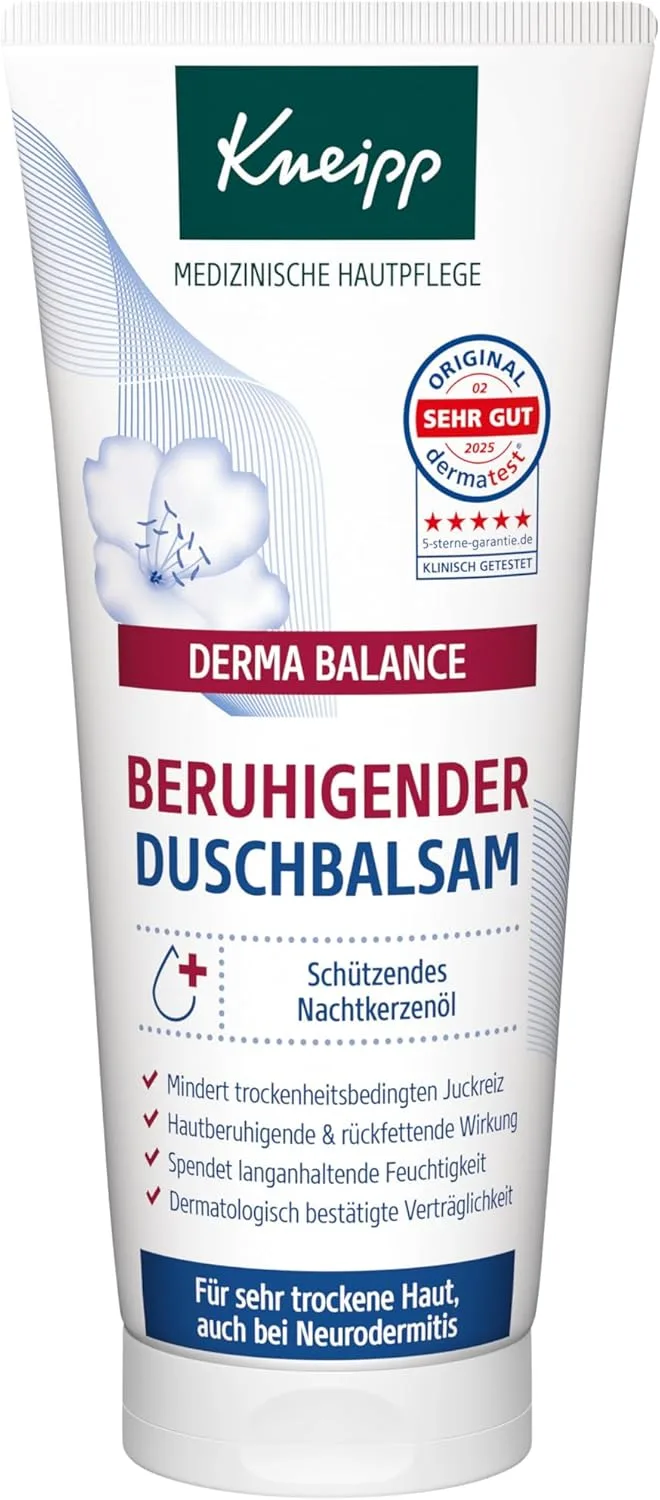 Kneipp ▫️ Derma Balance - Bálsamo de duche calmante, tratamento médico para a pele, para peles muito secas, também indicado para dermatite atópica, 200 ml