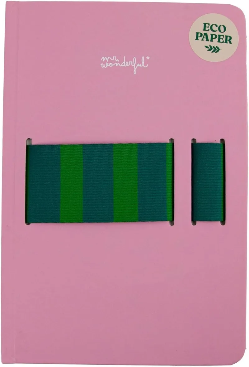 Mr. Wonderful ▫️ Mr Wonderful - Caderno A5 com suporte para telemóvel rosa - 120 páginas pautadas e às riscas - Acredite ou não, às vezes escrevo à mão - Encadernação rígida
