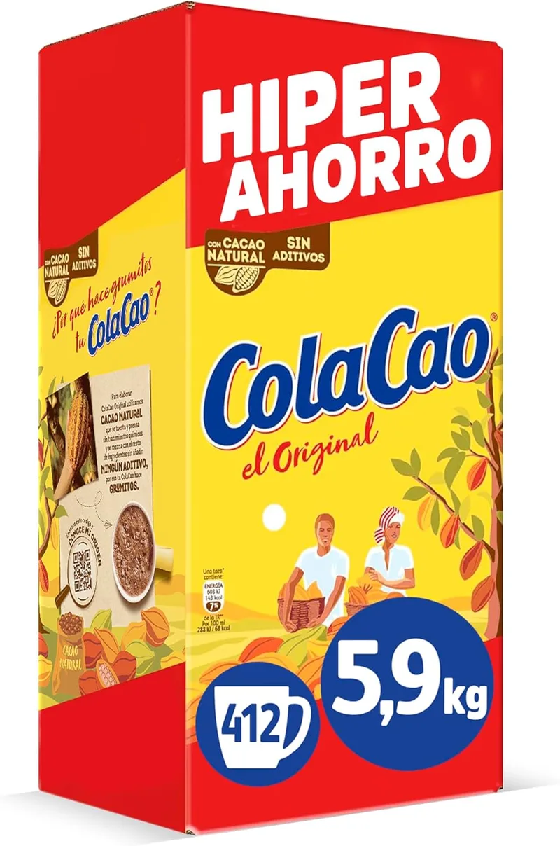 ColaCao ▫️ Original, Cacau Solúvel Natural sem Aditivos, Embalagem Económica XXL, 5,9 kg