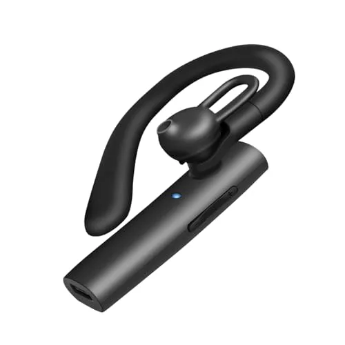 LogiLink ▫️ Auscultadores sem fios mono com clipe para a orelha, Bluetooth versão 5.4, carregamento via USB-C, aproximadamente 100 horas, microfone amovível 5