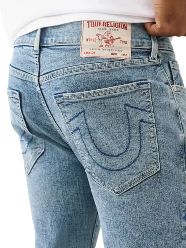 True Religion ▫️ Rocco - Calças de ganga justas de costura simples para homem 4