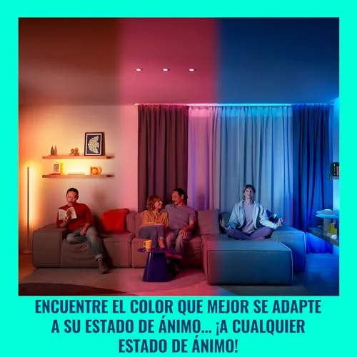 WiZ ▫️ Lâmpada LED Inteligente A60, RGB, E27, equivalente a 60 W, 2200-6500 K, 806 lm, regulável, compatível com Alexa, Google Assistant e Apple Home, embalagem com 4 unidades 3
