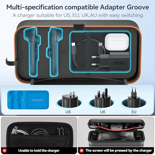 OIVO ▫️ Capa Switch 2 para Nintendo Switch OLED/Original, Bolsa Switch para Joy-Con 2 e Consola, Estojo Protetor de Transporte para Switch 2 com 26 Compartimentos para Jogos e Acessórios - Laranja 2