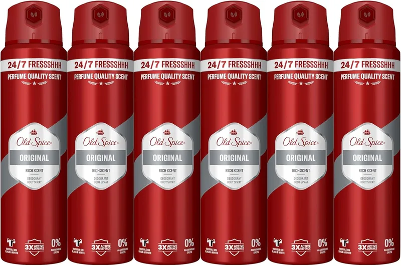 Old Spice ▫️ Original Men's Body Spray Deodorant 150 ml, Frescura 24 horas, Uso diário, Fragrância de longa duração, Fragrância excecional, Proteção contra odores
