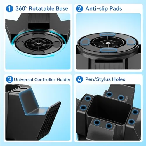 KDD ▫️ 4 Suporte para comando da PS5 para secretária, organizador universal de comandos 6