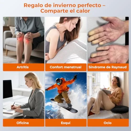 AICPAN ▫️ Aquecedores de mãos recarregáveis 2 em 1 magnéticos - 6000 mAh, 3 níveis de calor 45/50/55 °C, USB-C, aquecimento em 3 segundos, para uso ao ar livre e no frio, presente para mulheres, preto 7