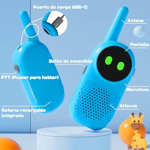 NXGKET ▫️ Walkie-talkie para crianças, Brinquedos para crianças de 3, 4, 5, 6, 7, 8, 9 e 10 anos, presentes para meninas dos 3 aos 12 anos,Walkie-talkie recarregável com bateria para brincadeiras ao ar livre das crianças, presentes de aniversário, Natal, Páscoa e Halloween 2