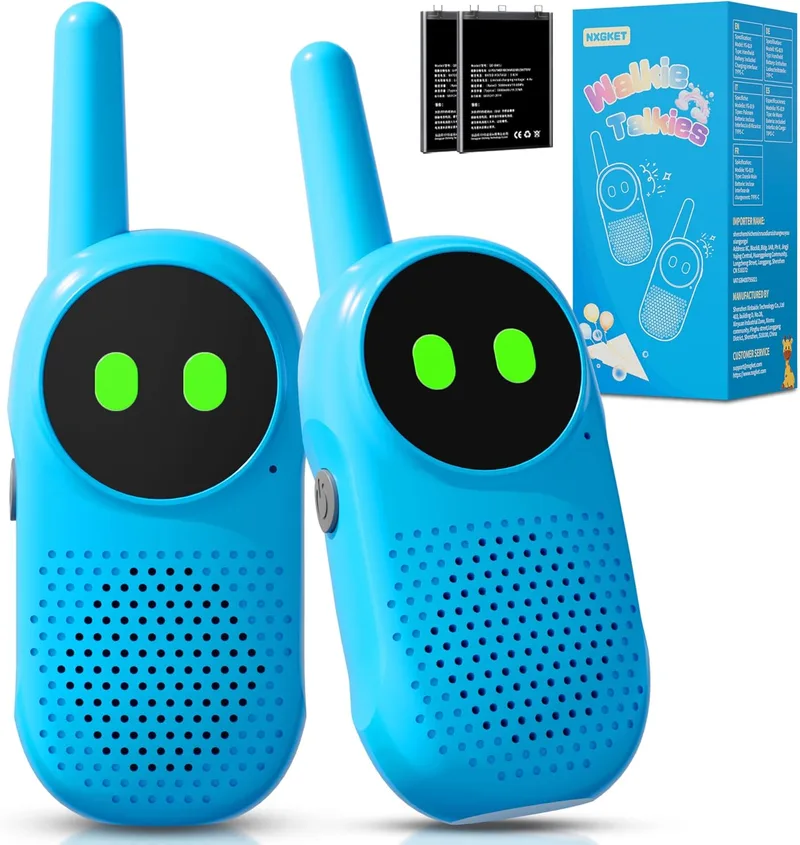 NXGKET ▫️ Walkie-talkie para crianças, Brinquedos para crianças de 3, 4, 5, 6, 7, 8, 9 e 10 anos, presentes para meninas dos 3 aos 12 anos,Walkie-talkie recarregável com bateria para brincadeiras ao ar livre das crianças, presentes de aniversário, Natal, Páscoa e Halloween