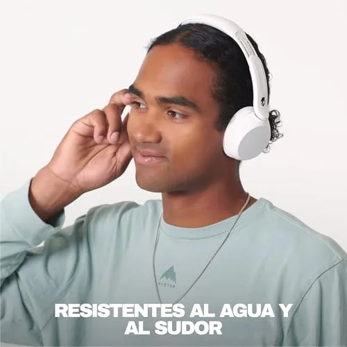 Skullcandy ▫️ Auscultadores Bluetooth sem fios Icon 180, com auriculares sobre a orelha, até 50 horas de autonomia, leves e ideais para viagens, ajuste seguro, resistentes ao suor e à água, microfone para iPhone e Android - Bone 3