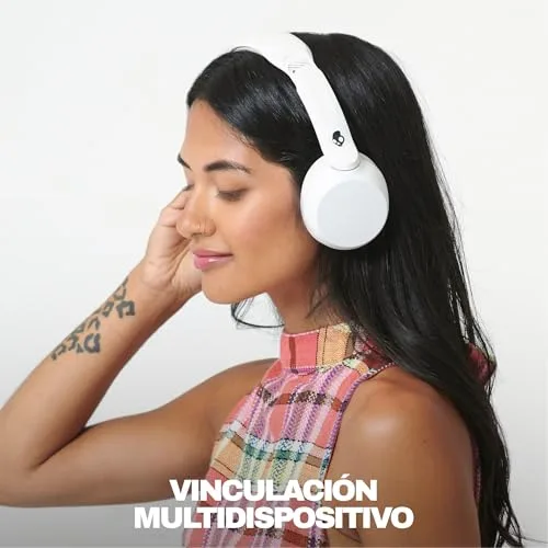 Skullcandy ▫️ Auscultadores Bluetooth sem fios Icon 180, com auriculares sobre a orelha, até 50 horas de autonomia, leves e ideais para viagens, ajuste seguro, resistentes ao suor e à água, microfone para iPhone e Android - Bone 4