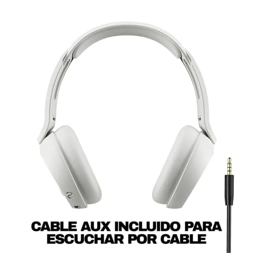 Skullcandy ▫️ Auscultadores Bluetooth sem fios Icon 180, com auriculares sobre a orelha, até 50 horas de autonomia, leves e ideais para viagens, ajuste seguro, resistentes ao suor e à água, microfone para iPhone e Android - Bone 5