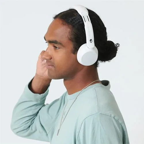 Skullcandy ▫️ Auscultadores Bluetooth sem fios Icon 180, com auriculares sobre a orelha, até 50 horas de autonomia, leves e ideais para viagens, ajuste seguro, resistentes ao suor e à água, microfone para iPhone e Android - Bone 7