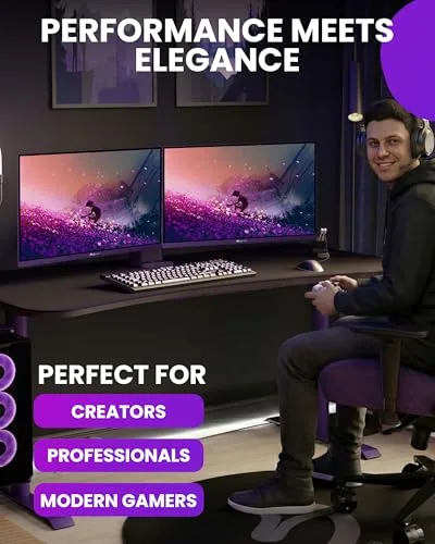 Arozzi ▫️ Monitor de jogos Nova de 27", IPS, QHD 2560×1440, 180 Hz, 1 ms, FreeSync, HDR, altifalantes integrados – Roxo 5