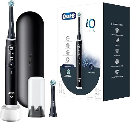 Oral-B ▫️ iO Series 6 - Escova de dentes elétrica, 2 cabeças, 1 estojo de viagem, 1 bolsa de arrumação para a base de carregamento, disponível em castanho e preto lava
