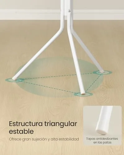 SONGMICS ▫️ Cabideiro de pé moderno, cabideiro de aço com 16 ganchos 5