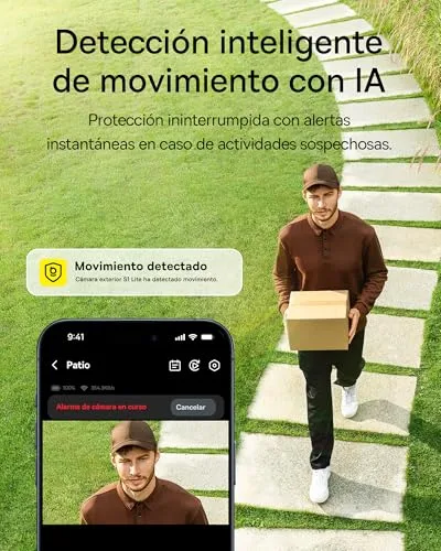 Baseus ▫️ Security S1 Lite [3-CAM] Câmara de vigilância Wi-Fi exterior com energia solar IP67, câmara IP de segurança com bateria 2K e ângulo de visão de 135°, visão noturna a cores, sem custos de carregamento, deteção de pessoas, compatível com Alexa e Google 5