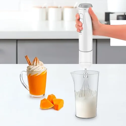 Ufesa ▫️ Batedeira de Mão Venus Max 1200 W com Função Turbo, 4 Lâminas em Aço Inoxidável, Velocidade Variável, Design Antiespiras, Conjunto 3 em 1 com Picador, Batedor e Copo Medidor 2