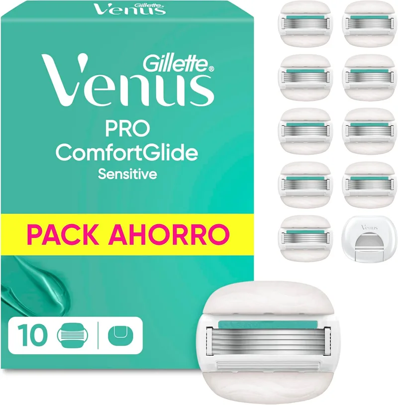 Gillette Venus ▫️ Lâminas de barbear Pro Comfortglide Sensitive, embalagem de 10