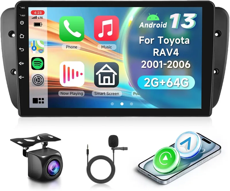VECHTEL ▫️ Rádio de carro 2G 64G de 9" com Bluetooth para Seat Ibiza 6J 2009-2013, CarPlay, Android Auto, EQ, Wi-Fi, GPS, MirrorLink, RDS/FM, com câmara de visão traseira