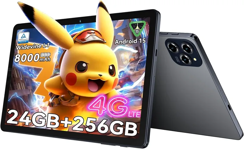 BESTTAB ▫️ W90 Tablet Android 15 de 11 polegadas - Gemini Ai, 24GB RAM+ 256GB ROM(2TB TF) Octa-Core T615, Widevine L1, TÜV, 1920 * 1200 FHD, 4G LTE/ 5G WiFi, 8000 mAh, 16MP+8MP Câmara, GPS, Tablet para jogos
