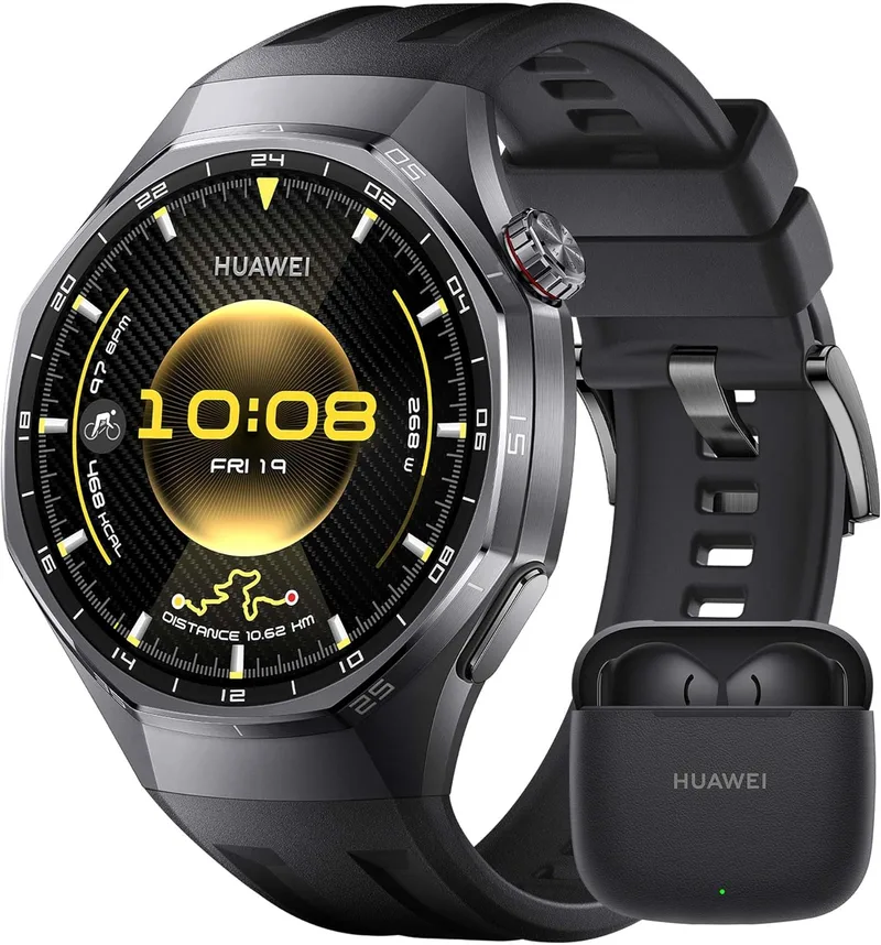 HUAWEI Watch GT 6 Pro 46 mm, relógio inteligente com GPS + FreeBuds SE 3, ecrã AMOLED de 1,47 polegadas, preto