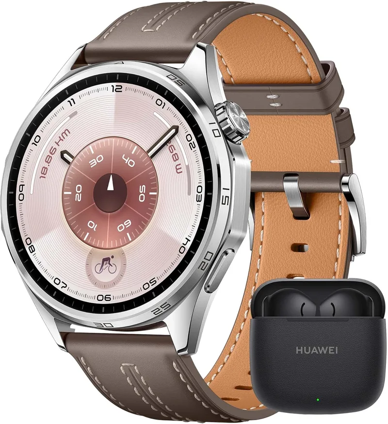 HUAWEI ▫️ Watch GT 6 46mm Cinzento GPS Smartwatch + FreeBuds SE 3 Preto, ecrã tátil AMOLED, até 14 dias de autonomia da bateria, NFC, ciclismo, mais de 100 modos de desporto, compatível com iOS e Android, monitorização da saúde