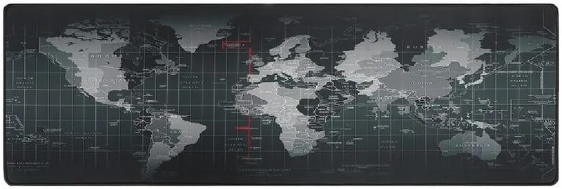 GADIRIA ▫️ Tapete para teclado e rato «Mapa do Mundo» XL – Antiderrapante, impermeável e com bordas reforçadas. O complemento ideal para o seu computador pessoal ou para o trabalho no escritório.