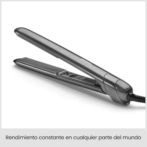 BaByliss ▫️ Alisador de cabelo Titanium Shine - Tecnologia de deslizamento suave em titânio-cerâmica, 5 níveis de calor 150–230 °C, utilizável em todo o mundo, prateado, ST260E 7