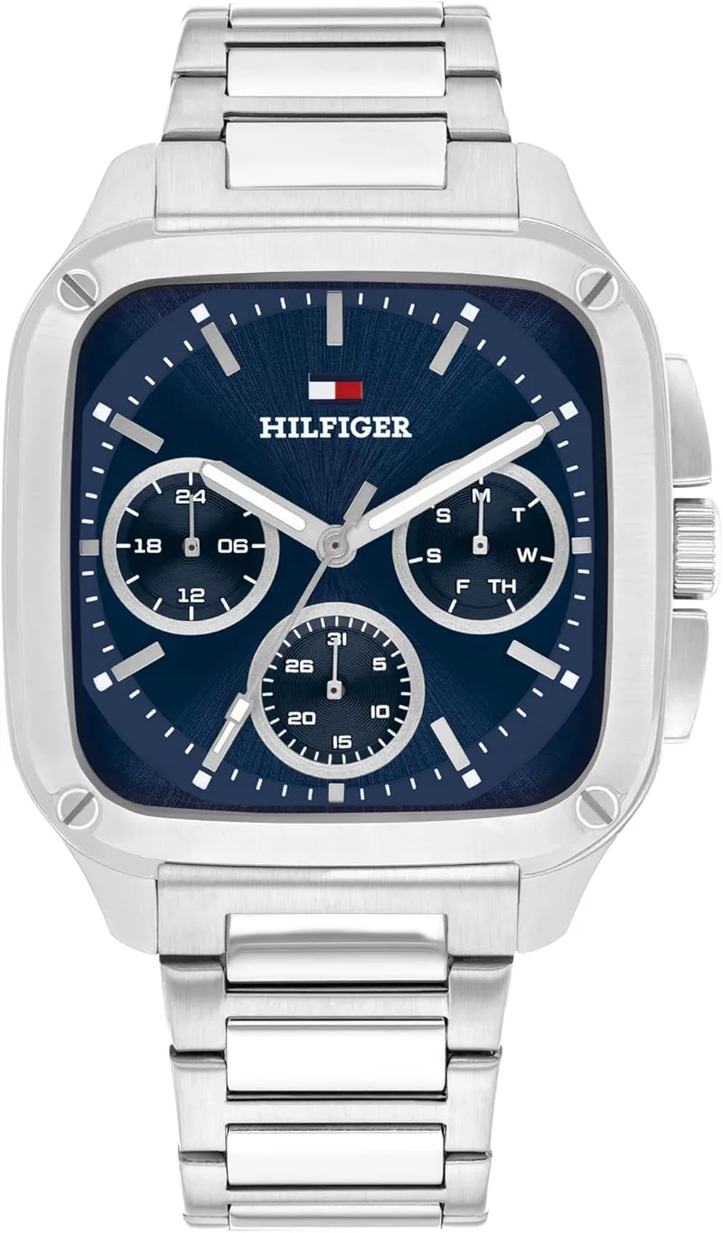Relógio de Quartzo Analógico Multifunções Tommy Hilfiger para Homem - Disponível em versão com bracelete em aço inoxidável ou em pele