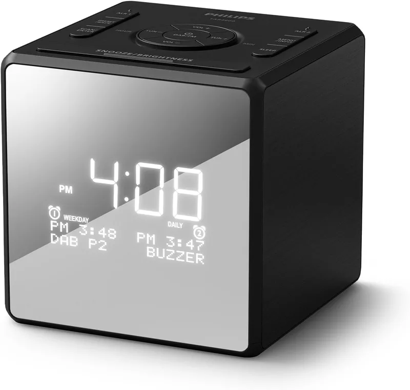 PHILIPS ▫️ Rádio-despertador TAR4650 DAB+/FM com duplo alarme – Porta USB, cabo multifunções incluído