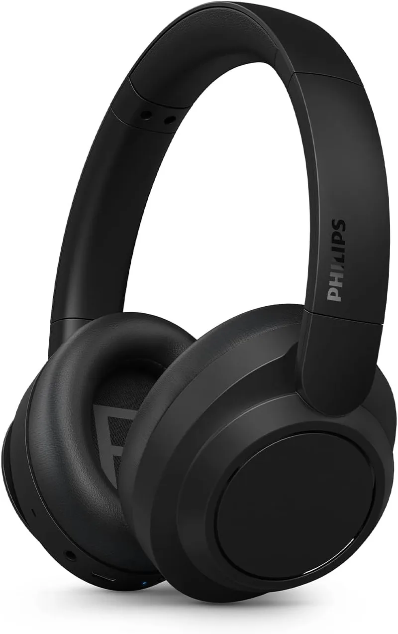 PHILIPS ▫️ TAH6529BK/00 - Auscultadores sem fios Bluetooth com cancelamento de ruído, qualidade de chamada superior, assistente de voz, compatíveis com até 45 horas de reprodução de música, cor preta