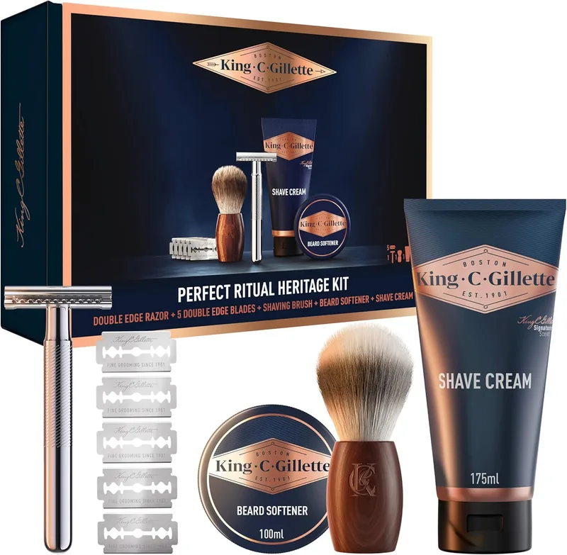King C. Gillette ▫️ Kit de Barbear para Homem – Rotina Clássica Perfeita