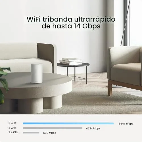 TP-Link ▫️ Deco BE68 (conjunto de 3) - Sistema Mesh Wi-Fi 7, BE14000, tri-banda, 700 m² 6