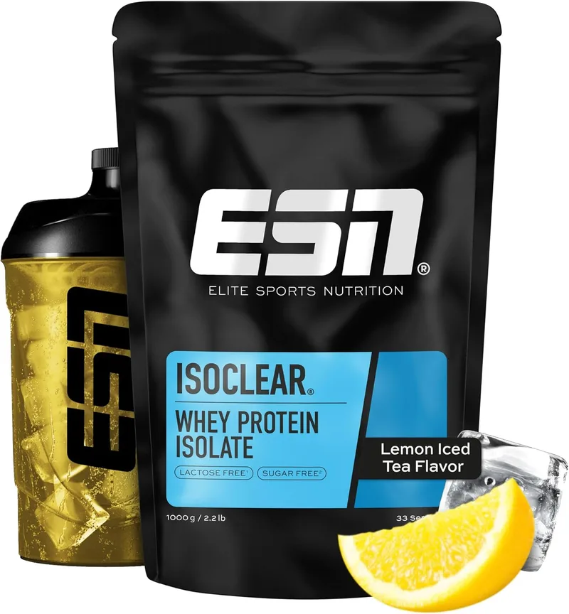 ESN ▫️ ISOCLEAR Proteína Isolada de Soro de Leite em Pó, Chá gelado com limão, 1000 g