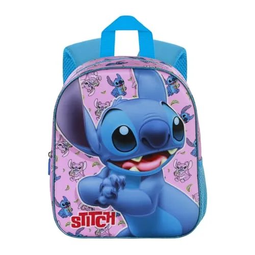 Disney ▫️ Mochila 3D Elite «Lilo e Stitch Surprise», Azul, 25 x 30 cm, Capacidade 7 L 2
