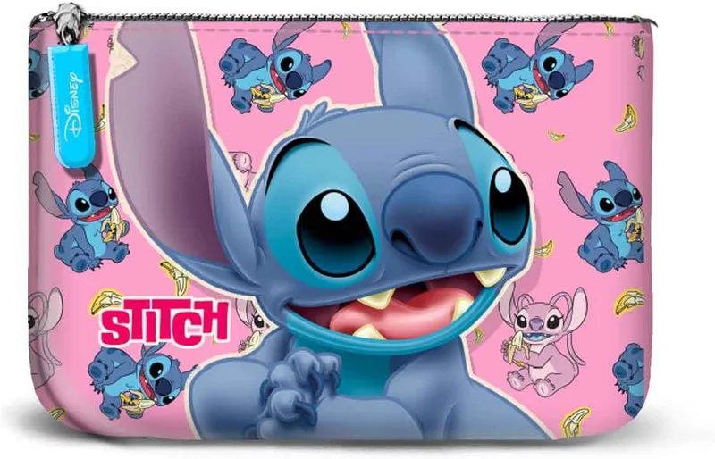 Disney ▫️ Lilo e Stitch Surprise - Porta-moedas quadrado pequeno, azul, 13 x 10 cm