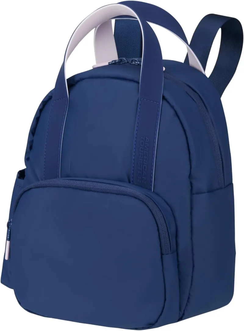 American Tourister ▫️ Puffypop - Mini Mochila para Mulher (35 cm, 8,5 L) - Compartimento para AirPods e tablet - 2 suportes para garrafas - Azul (Navy)
