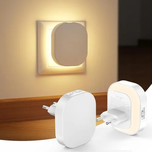 Suright ▫️ 2 Pieces Children's Night Light with Motion Sensor, Plug-in Night Light Adjustable Brightness, AUTO/ON/OFF Baby Night Light for Children,Hallway,Stairs,Bedroom