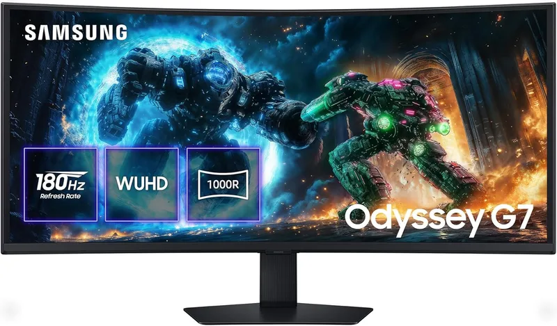 Samsung ▫️ LS40FG756EUXEN - Monitor para jogos WUHD Odyssey G7 de 40" (5120 x 2160, 21:9, 180 Hz, 1 ms, painel VA, FreeSync Premium Pro, modo de proteção ocular, sem cintilação), preto, Versão 2025