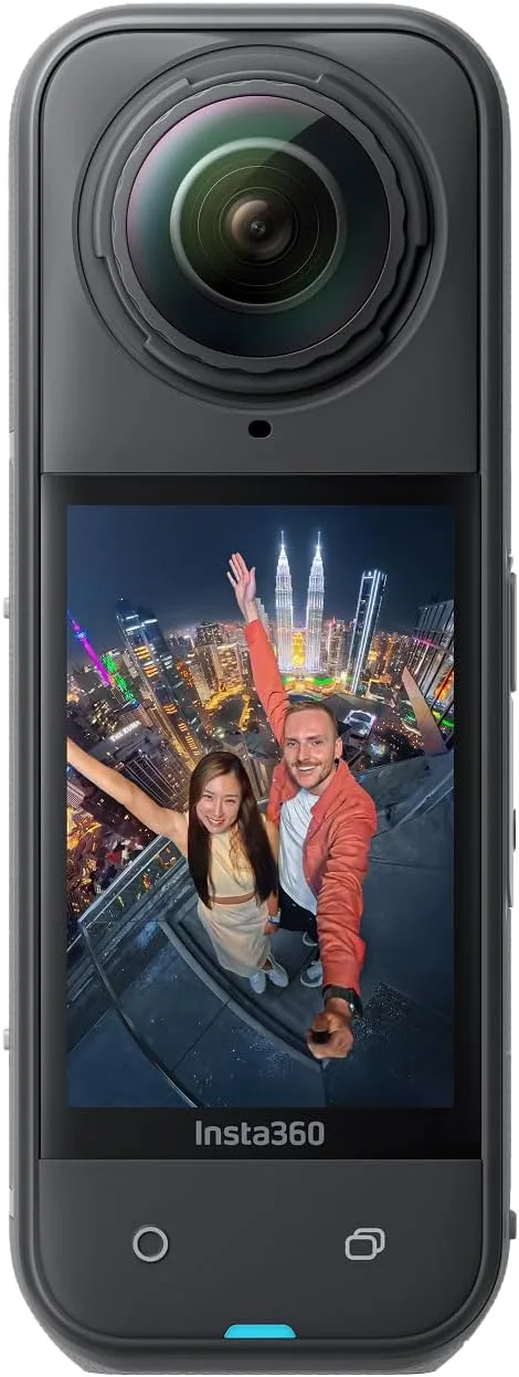 Insta360 ▫️ X5 - Câmara 8K 360° à prova de água, líder em condições de pouca luz, efeito «selfie stick» invisível, lente rígida e substituível, bateria com autonomia de 3 horas, proteção contra o vento integrada, estabilização (Recondicionada)