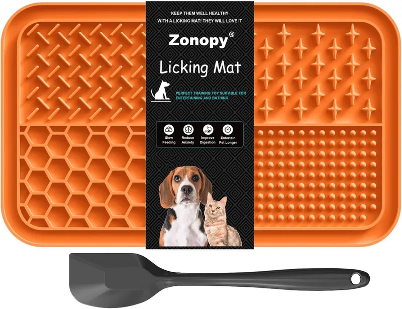 Zonopy ▫️ Tapete de lamber para cães e gatos com ventosas, embalagem de 1 tapete de alimentação lenta para cães para alívio da ansiedade, tapete de alimentação de brinquedos para cães e gatos com ventosas, embalagem de 1