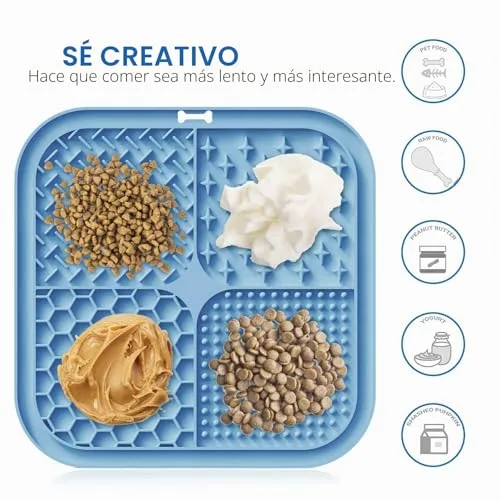 Zonopy ▫️ Tapete para lamber para cães e gatos com ventosas, 1 embalagem de tapete quadrado para lamber com alimentação lenta para cães, para aliviar a ansiedade e o tédio, brinquedos para 3