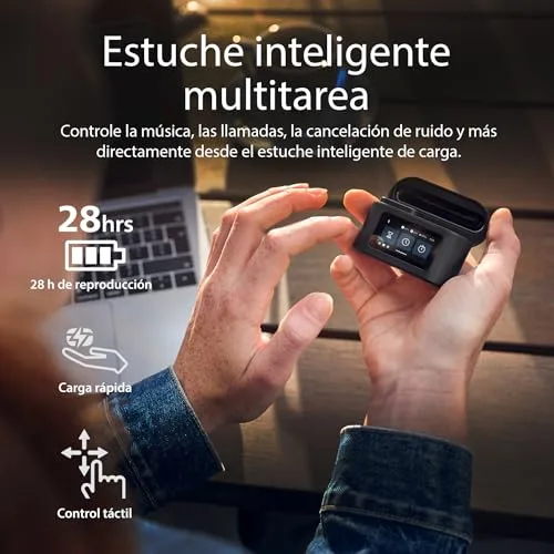 PHILIPS ▫️ Auscultadores TAT6000BK True Wireless - Estojo de carregamento inteligente, cancelamento de ruído, 4 microfones, graves dinâmicos, 28 horas de reprodução, Bluetooth 5.4, IPX5, controlos táteis, assistente de voz - Preto 2