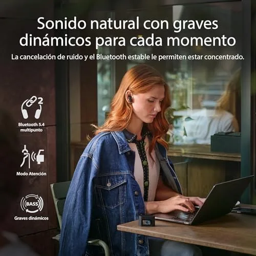 PHILIPS ▫️ Auscultadores TAT6000BK True Wireless - Estojo de carregamento inteligente, cancelamento de ruído, 4 microfones, graves dinâmicos, 28 horas de reprodução, Bluetooth 5.4, IPX5, controlos táteis, assistente de voz - Preto 3