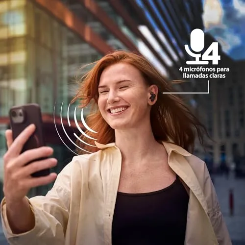 PHILIPS ▫️ Auscultadores TAT6000BK True Wireless - Estojo de carregamento inteligente, cancelamento de ruído, 4 microfones, graves dinâmicos, 28 horas de reprodução, Bluetooth 5.4, IPX5, controlos táteis, assistente de voz - Preto 5
