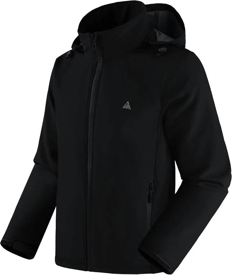 SwissWell ▫️ Casaco Softshell para Homem, para Caminhadas, Multifuncional, à prova de vento e impermeável, para o Inverno, quente, com capuz e bolsos, ideal para caminhadas e acampamentos